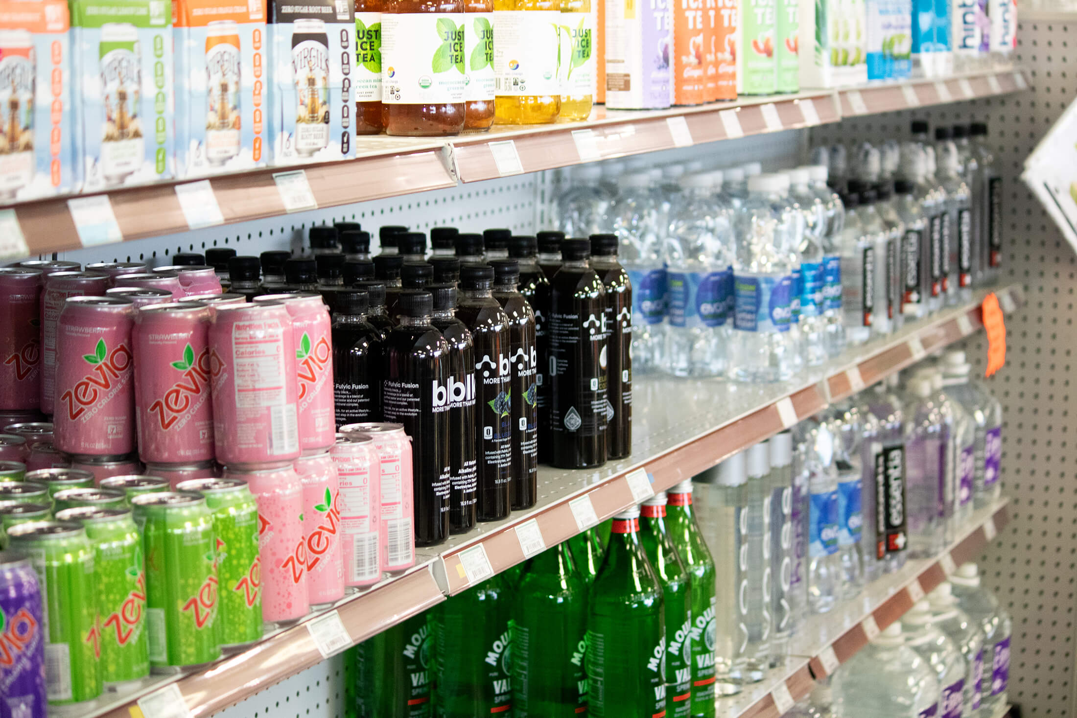  We carry all sorts of different beverages from tea to sparking waters to different sodas and juices in .