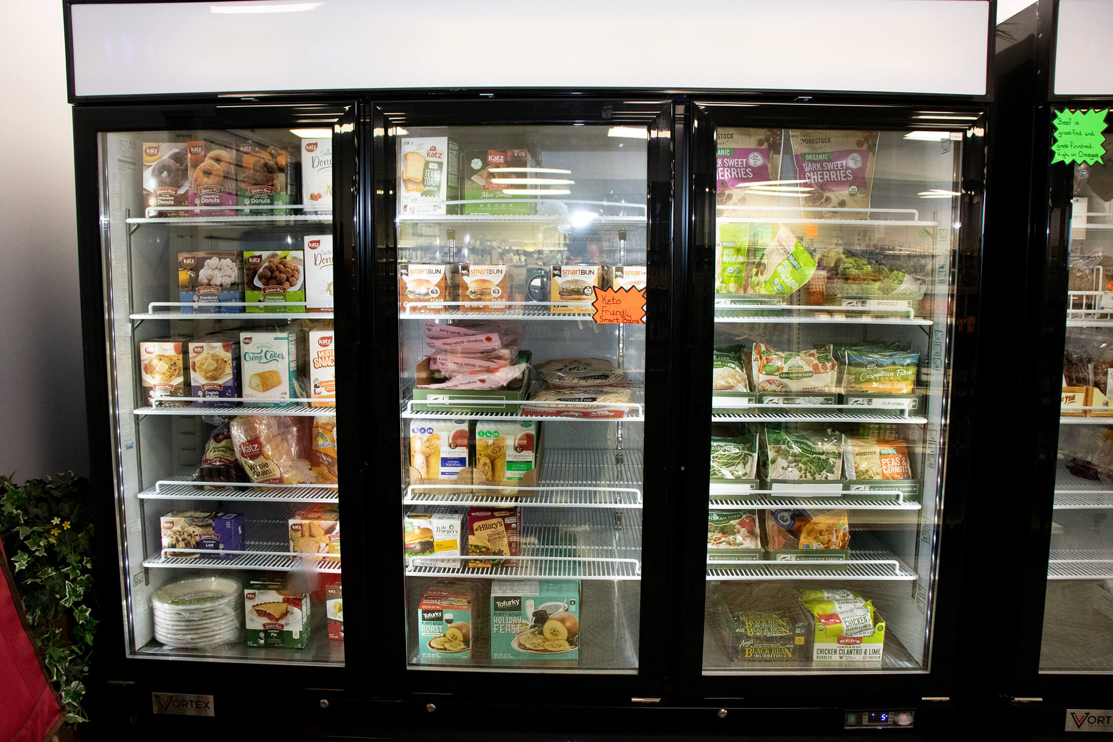 We offer frozen and refrigerated foods such as bagels, frozen entrees, and Arctic Seafood in . 